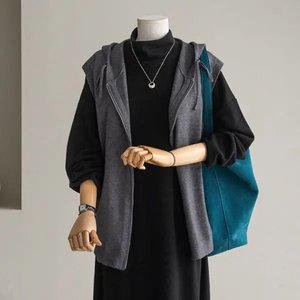 (안나앤플러스) A. 엘바 집업 후드 베스트[베스트D0919I03] 빅사이즈