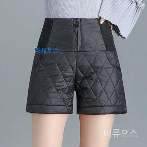 겨울 골프 반바지 중년 퀄팅 방한 여성 연습복 패딩 빅 밴딩 벨트 티류으스