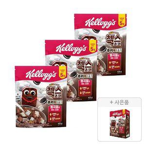 켈로그 첵스초코 쿠키앤크림 420g, 3개 + 증정(쿠키앤크림 120g, 1개)