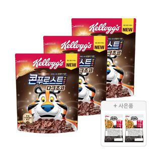 켈로그 콘푸로스트 다크초코 550g, 3개 + 증정( 프로틴 그래놀라 제로슈거 40g, 2개 )