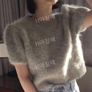 반팔니트 여성니트 여자 퍼니트 러블리 부드러운
