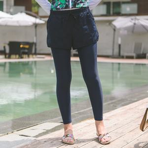 조이마담S7063 베이직 롱 레이어드 수영복 바지 50대60대중년여성 빅사이즈수영팬츠