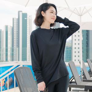 조이마담S7120 심플 남녀공용 무지 래쉬가드 상의 50대60대중년여성 빅사이즈수영복