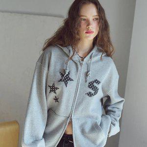 [2-WAY] 도트스타 패치 후드 집업 그레이