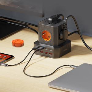 PD USB C타입 PPS GAN 100W 4000W 접지 타워 5구 멀티탭 초고속 충전기