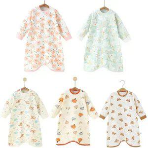 신생아 아기꿀잠 코튼면 긴팔 슬립색 수면조끼