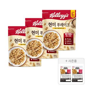 켈로그 현미후레이크 550g, 3개 + 증정( 프로틴 그래놀라 제로슈거 40g, 2개 )