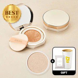 (40%+7%묶음할인/커피쿠폰+클렌징티슈)에이지투웨니스 노블 글로우 커버 쿠션 본품+리