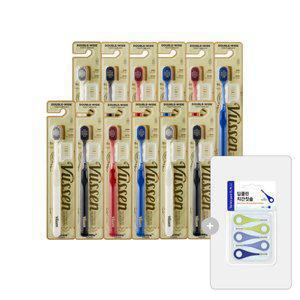 뷰센 더블와이드 칫솔 12입+치간칫솔