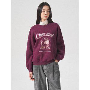 [에잇세컨즈] 그래픽 기모 맨투맨  퍼플 (354X41JQDU)