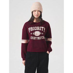 [에잇세컨즈] 그래픽 기모 스웨트셔츠  와인 (354Y41MQ9Z)