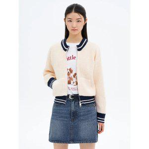 [에잇세컨즈] 라운드넥 배색 카디건  아이보리 (35515ALY40)