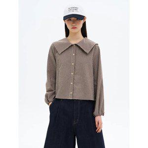 [에잇세컨즈] 빅카라 블라우스  브라운 (125264MQ3D)