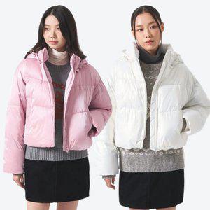 [에잇세컨즈] 유광 후드 탈부착 패딩 점퍼 (324Y38LY6) (2종)