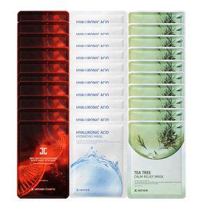 제이준 마스크팩 30매 블랙 물광 10매 + 히알루론산 10매 + 티트리 10매