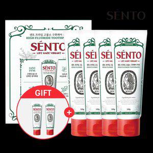 센.토 프라임 고불소 구.취케어 치약 아쿠아민트향 120g 4개 +구취케어2개