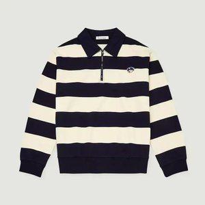 [행텐]남성 스트라이프 와펜 하프집업 맨투맨-SE6141043003112