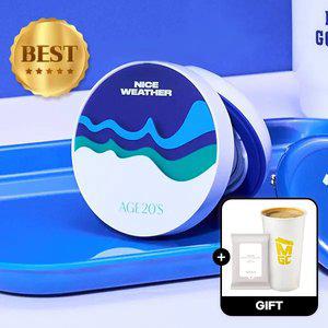 (40%+7%묶음할인/커피쿠폰+클렌징티슈)에이지투웨니스 나이스웨더 카밍 롱프로텍션 선