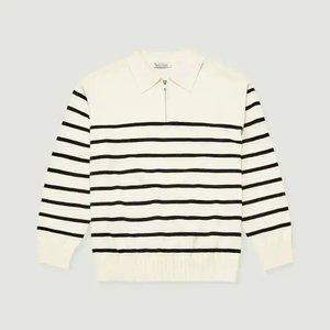 [행텐]남성 밀라노 스트라이프 하프집업 니트-SE6111043004033