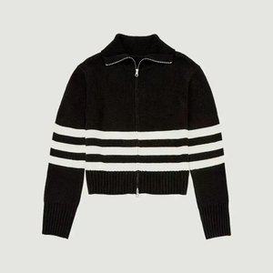 [행텐]여성 스트라이프 투웨이 크롭 니트 집업-SE2121046014034