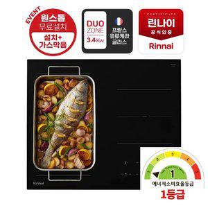 (소비효율 1등급+무료설치+폐가전수거 ) 린나이 플렉스존 블랙 인덕션 3구 IHFB3000N