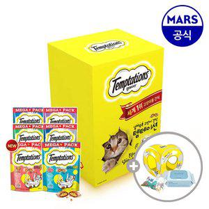 [11번가 단독] 템테이션 메가팩 5개 골라담기+사각터널+캣닢쿠션+베베숲물티슈