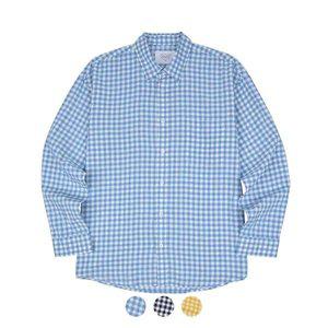 [팔랩] 남여공용 레이온 면 혼방 오버핏 깅엄체크 셔츠_PL24S5SH037