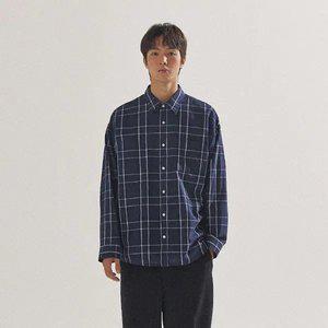 [팔랩] 남여공용 시그니처 체크 오버핏 셔츠_PL24S3SH018_NV