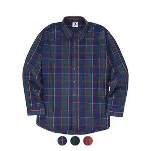 [팔랩] 남여공용 오버핏 울 혼방 클래식 체크 셔츠_PL24W9SH044