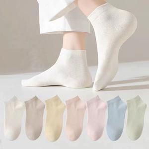 여성용 파스텔 무지 발목양말 스니커즈 학생 운동화 페이크삭스 여자 여름 면 단목 덧