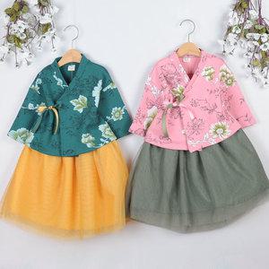 여아 아동 유아 실용적인 면쭈리 생활 한복 치마 상하 세트 뜻밖의 한복