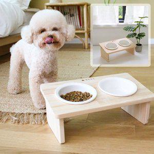 [초코펫하우스]편백나무 강아지식기/고양이식기(2구) 알러지 방지 / 애견 애묘