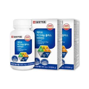 일양약품 액티브 마그네슘 플러스 비타민D 120정 2통 SJ