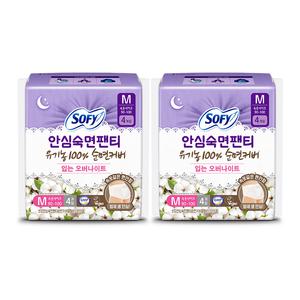 쏘피 안심숙면팬티 유기농 순면커버 중형 4매, 2개