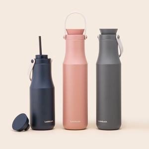 락앤락 메트로 더블 텀블러 LHC4202 470ml 스텐 진공 빨대 얼음 물병 물통 둥산 아기 분유 보온병 보온 보냉 가벼운 초등학생 핸들 손잡이 텀블러