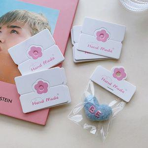 액세서리 꽃분홍 포장 접지 100매 머리 헤어 끈 종이 핀 핸드메이드 부자재