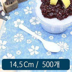 빙수스푼 14.5cm 백색 벌크포장 B형 500개 품 플라스틱 칼라포크 미니포크 수저 일회용