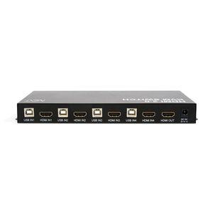 USB HDMI 4포트 KVM 스위치 4K 키보드 마우스 PC제어 선택기 케이블 셀렉터 고해상도 비디오 EDID