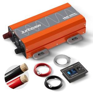 Junbaw 1080와트 순수 사인파 인버터, 가정용, RV, 트럭용 원격 모니터 컨트롤러 12V DC-120V AC 컨버터, 내장형 5V /2.1A USB 포트를 갖춘 오프 그리드 태양광 발전 110V