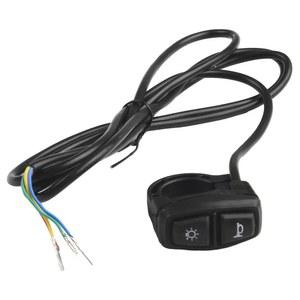 마이크로킥보드led Escooter 스쿠터 램프 헤드라이트 경적 전기 자전거 액세서리 12V 72V DK226 2IN1 스위치 150cm 92 인치 케이블 길이