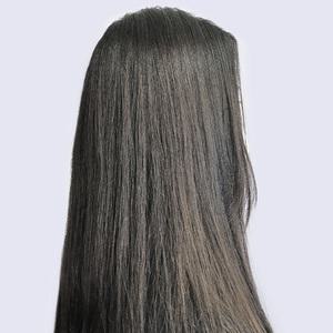 인모 긴생머리 부분가발 여자 붙임머리 똑딱이 헤어피스 검정 45cm
