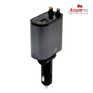 액센  C40  4 in 1 릴케이블 60W 차량용 초고속 멀티 충전기