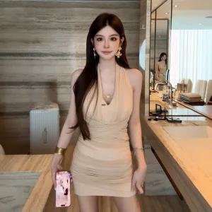 누디 가슴트임 홀터넥 미니원피스 여름 섹시 원피스 홀복 클럽 BJ