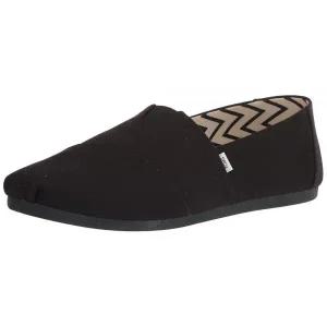 TOMS 남성용 Alpargata 로퍼 플랫 블랙/블랙 재활용 면 캔버스 56879