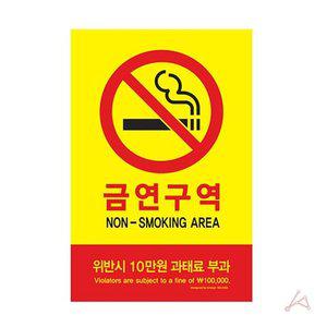 고품질 표지판 표시 금연구역 NO SMOKING 안내판 표지판스티커 금연표지 (WFHZGA8)