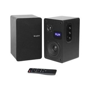 Orroplus 전원 책장 스피커 쌍, 70W RMS 2.0 액티브 데스크톱 홈 스테레오 스피커 유선 광/ARC/RCA/AUX/BT 입력 레코드 플레이어 스피커, 턴테이블 TV PC 스튜디오 모니터용 4인치 우퍼