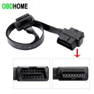 전체 라인 연결 전원 obd2 연장 케이블 국수 플랫 obd 16 코어 16pin 커넥터 0.6m golo hud elm327 gps dvr