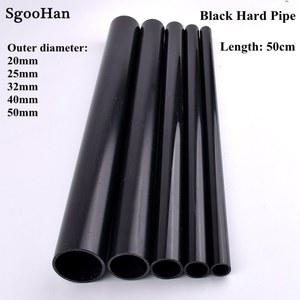 2PCS 20 75MM 검은 PVC 파이프 수족관 물고기 탱크 튜브 정원 급수 액세서리 심기 프레임 하드 50CM 길이