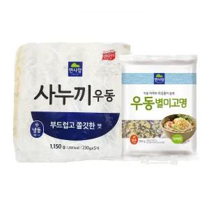 면사랑 사누끼우동 부드럽고 쫄깃한맛 1150g + 우동별미고명 야채맛 250g 세트