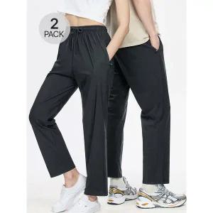 [파라고나][1+1] 2장세트 남여공용 컴포트 스판 9부 밴딩 팬츠 B24P106